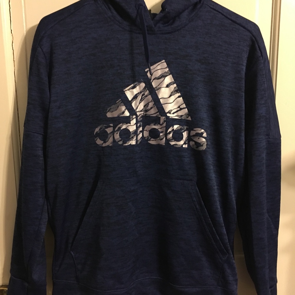 Adidas Size Medium Black/Blue Sweatshirt